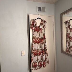 American Vintage Red Floral Maxi Dress